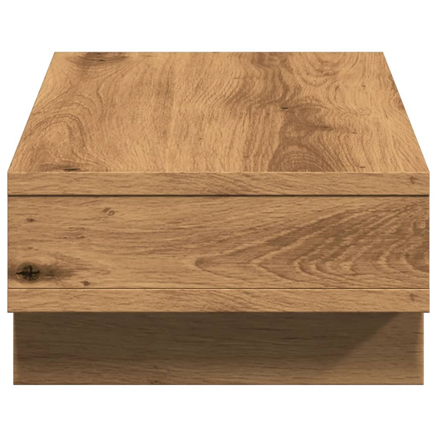 Monitorstandaard 50x27x15 cm bewerkt hout artisanaal eikenkleur