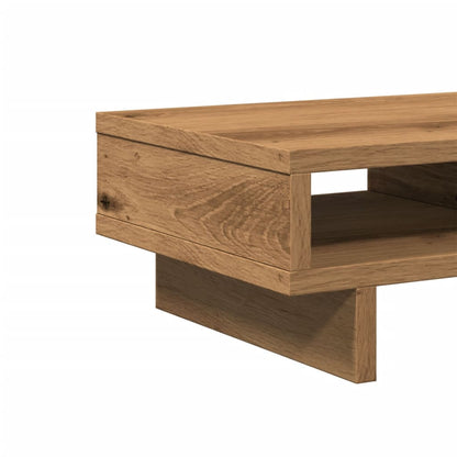 Monitorstandaard 50x27x15 cm bewerkt hout artisanaal eikenkleur