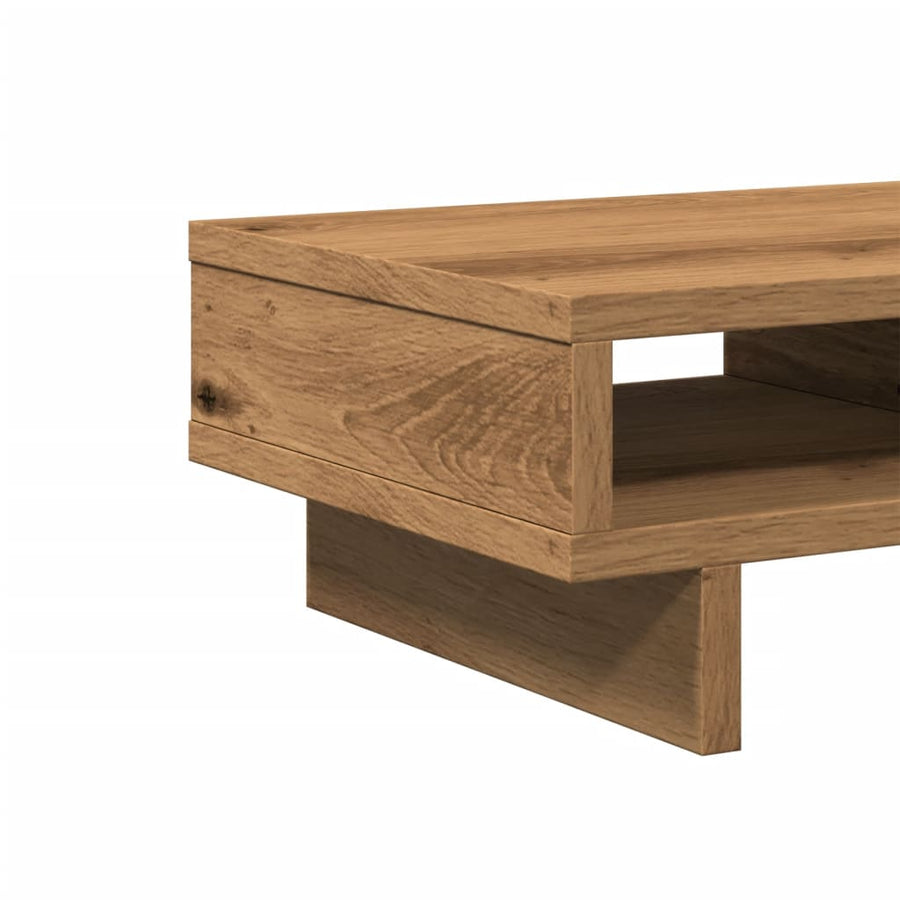 Monitorstandaard 50x27x15 cm bewerkt hout artisanaal eikenkleur