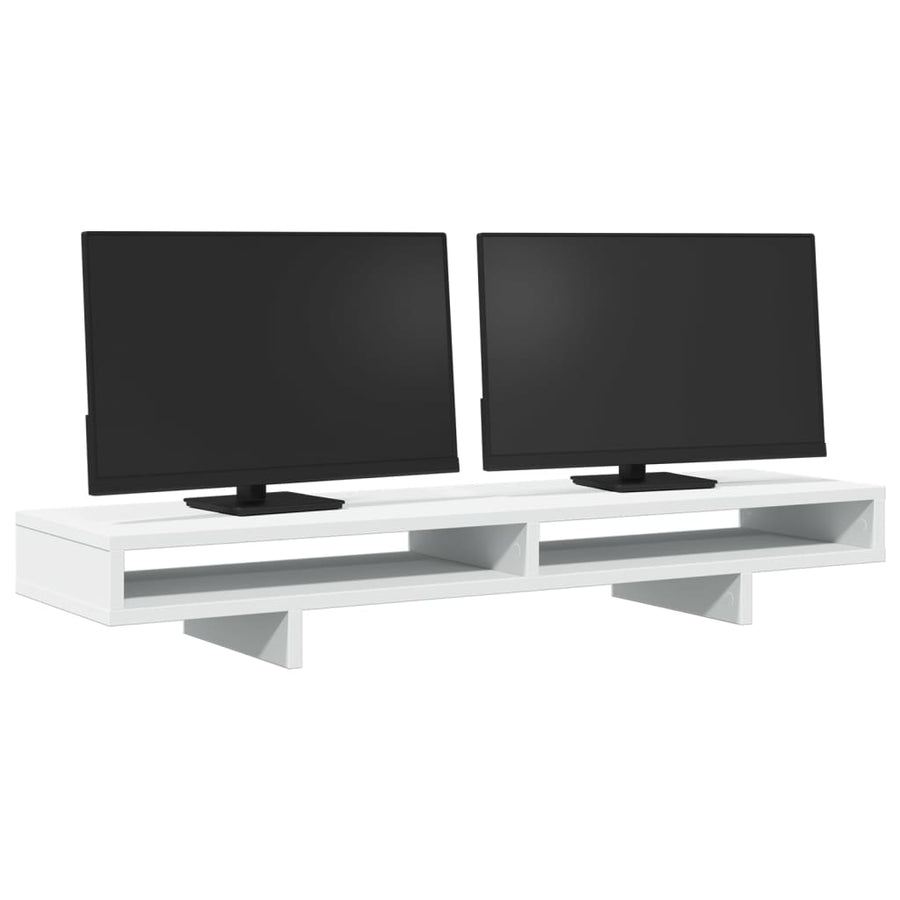 Monitorstandaard 100x27x15 cm bewerkt hout wit