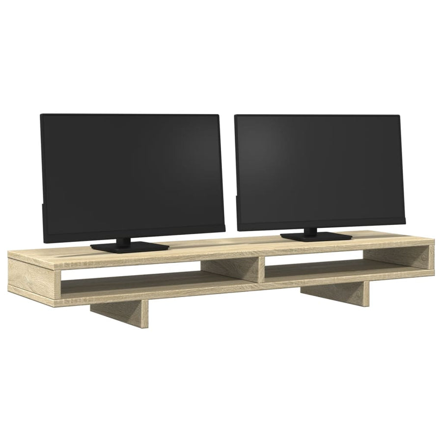 Monitorstandaard 100x27x15 cm bewerkt hout sonoma eikenkleurig
