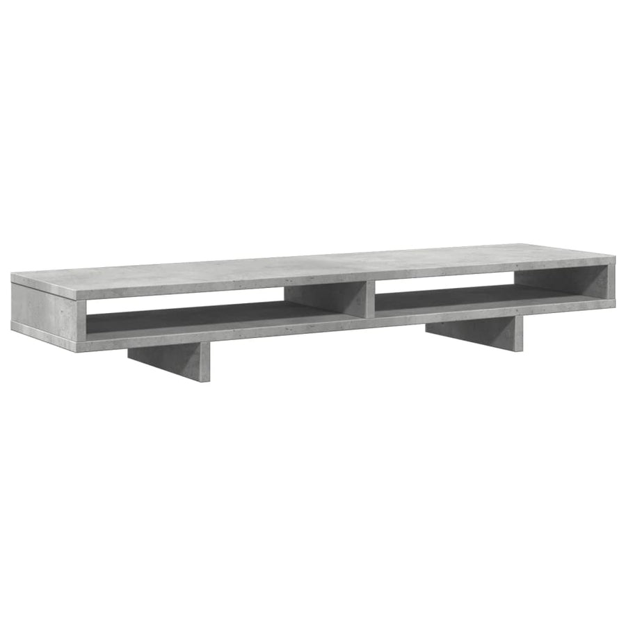 Monitorstandaard 100x27x15 cm bewerkt hout betongrijs
