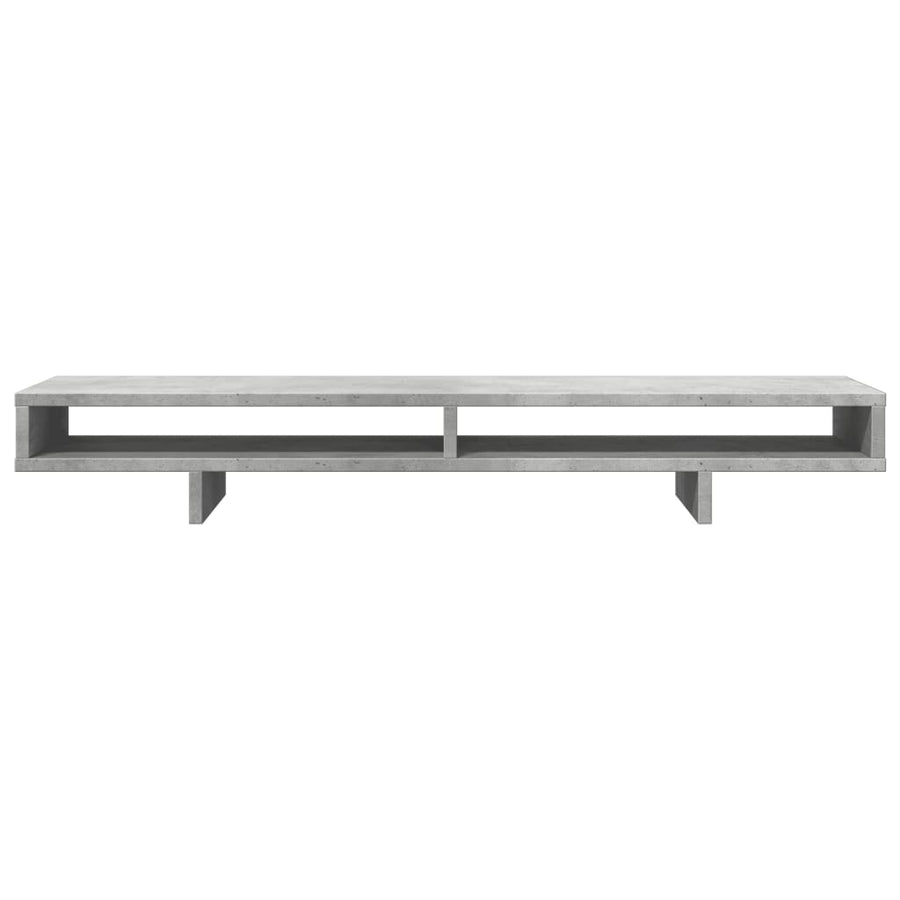 Monitorstandaard 100x27x15 cm bewerkt hout betongrijs