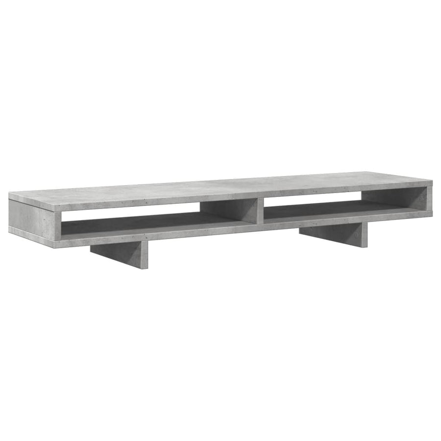 Monitorstandaard 100x27x15 cm bewerkt hout betongrijs