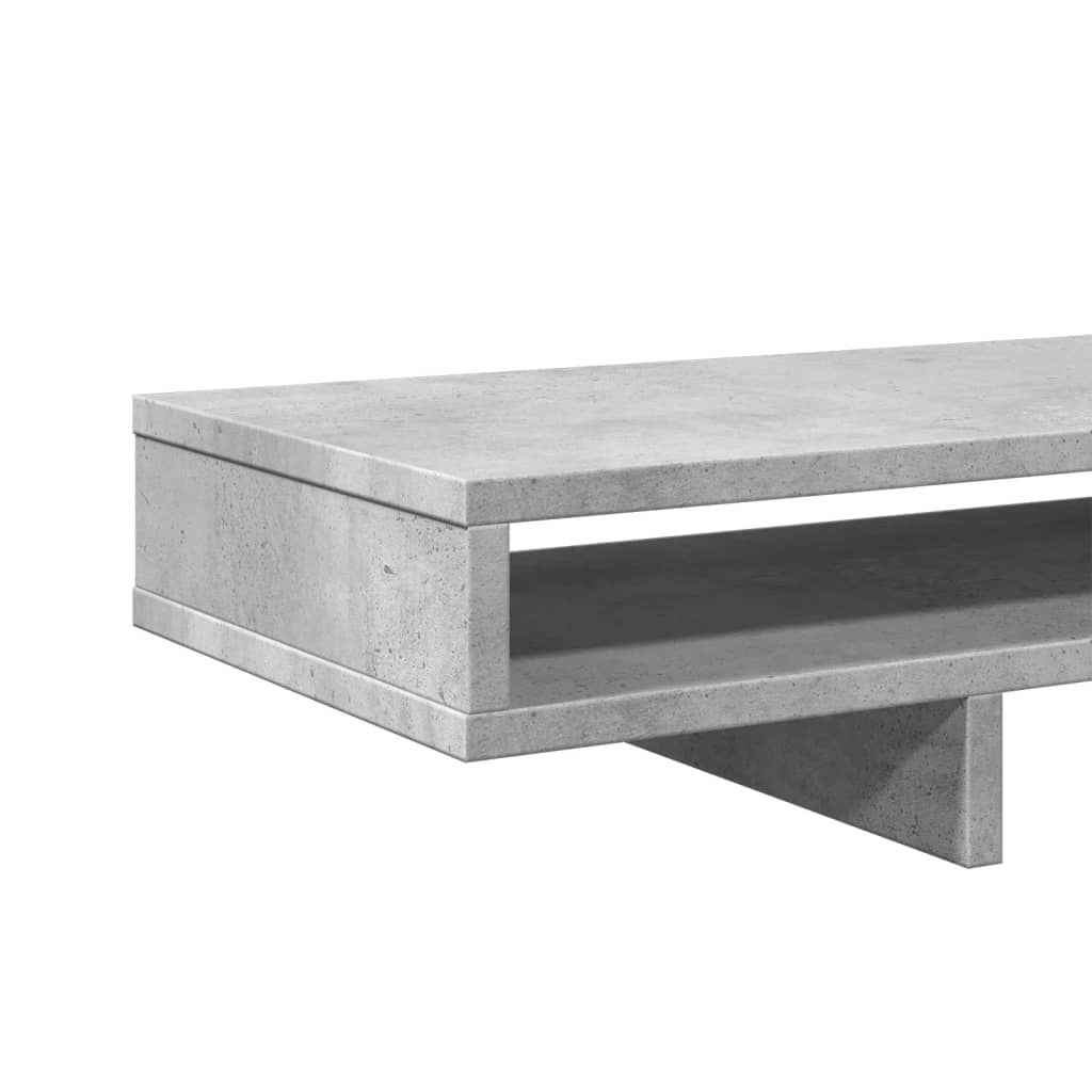 Monitorstandaard 100x27x15 cm bewerkt hout betongrijs