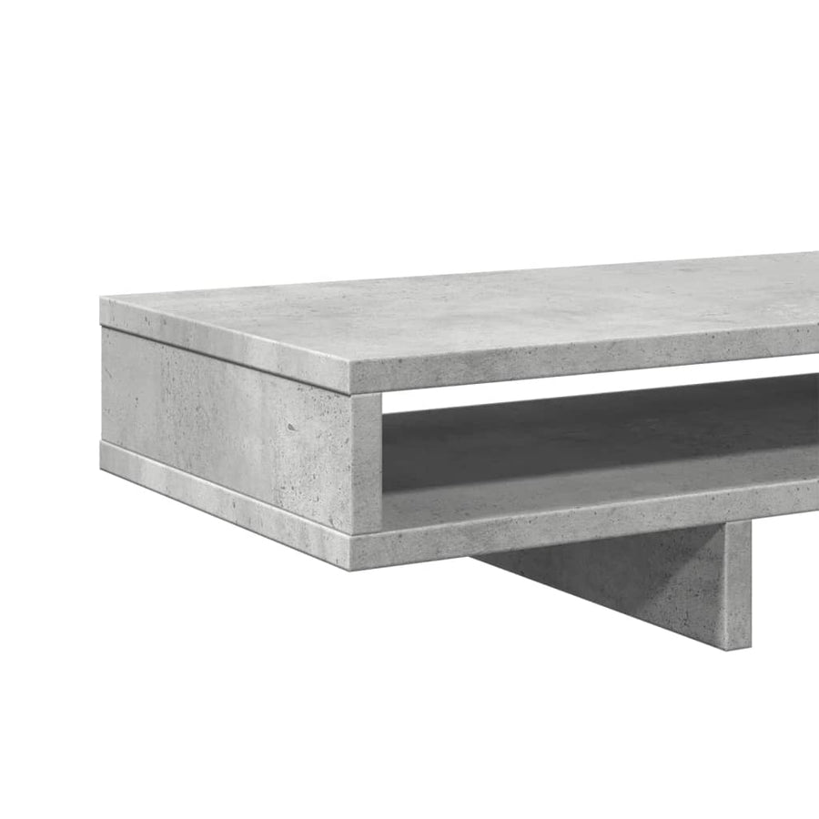 Monitorstandaard 100x27x15 cm bewerkt hout betongrijs