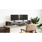 Monitorstandaard 100x27x15 cm bewerkt hout betongrijs