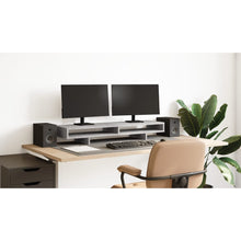 Monitorstandaard 100x27x15 cm bewerkt hout betongrijs