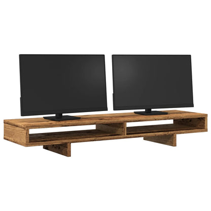 Monitorstandaard 100x27x15 cm bewerkt hout oud houtkleurig