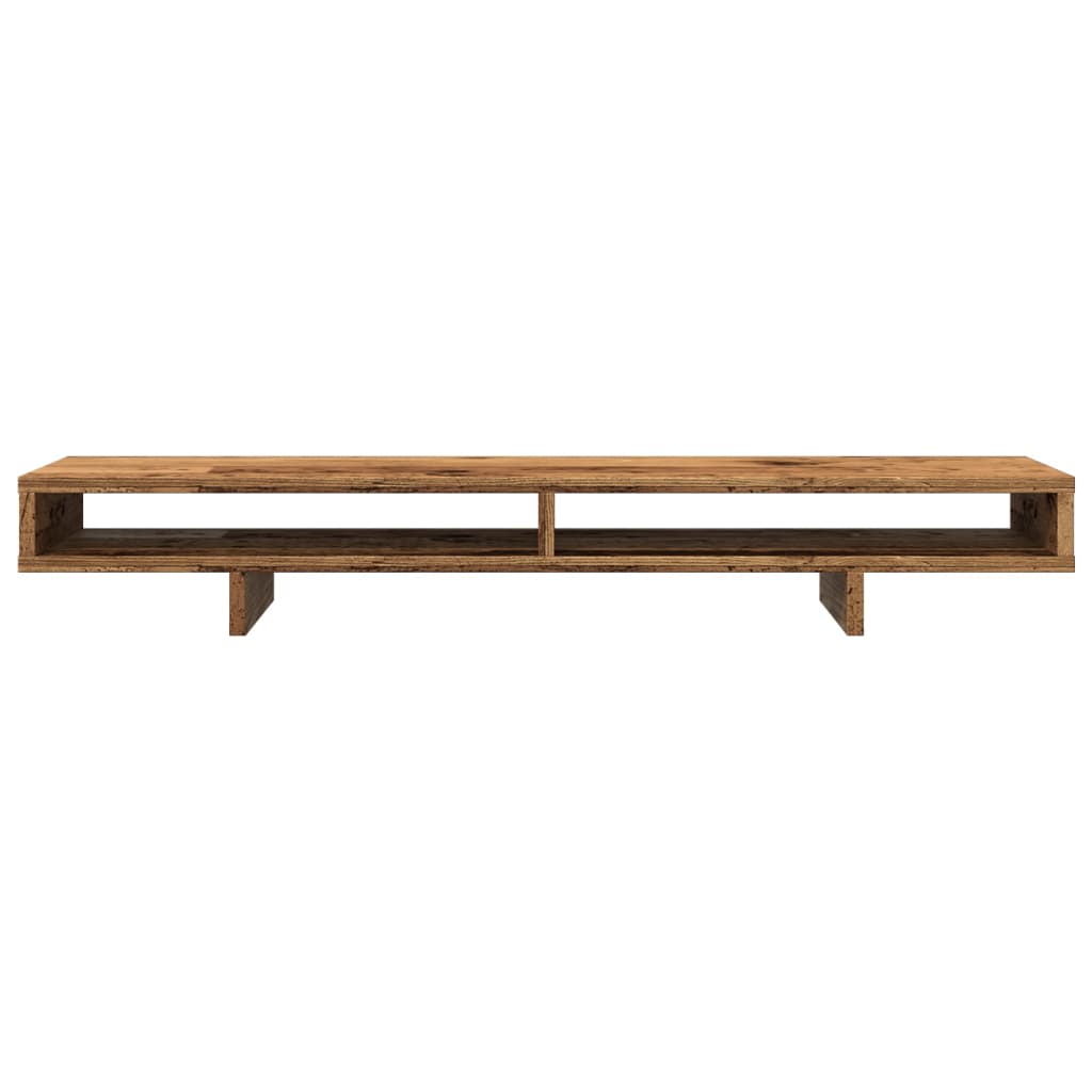 Monitorstandaard 100x27x15 cm bewerkt hout oud houtkleurig