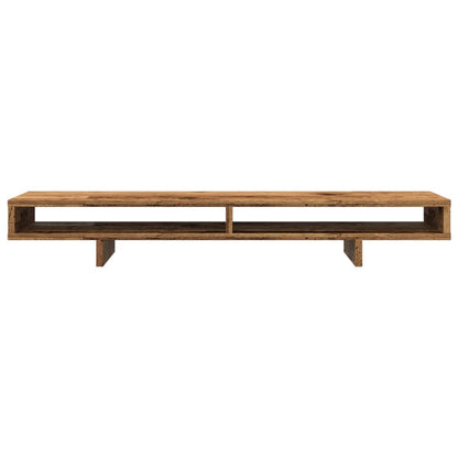 Monitorstandaard 100x27x15 cm bewerkt hout oud houtkleurig