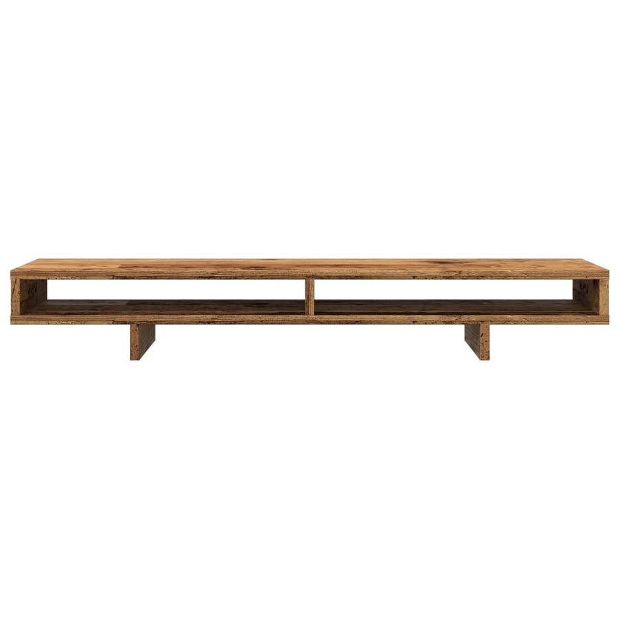 Monitorstandaard 100x27x15 cm bewerkt hout oud houtkleurig