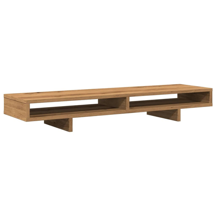 Monitorstandaard 100x27x15 cm bewerkt hout artisanaal eiken