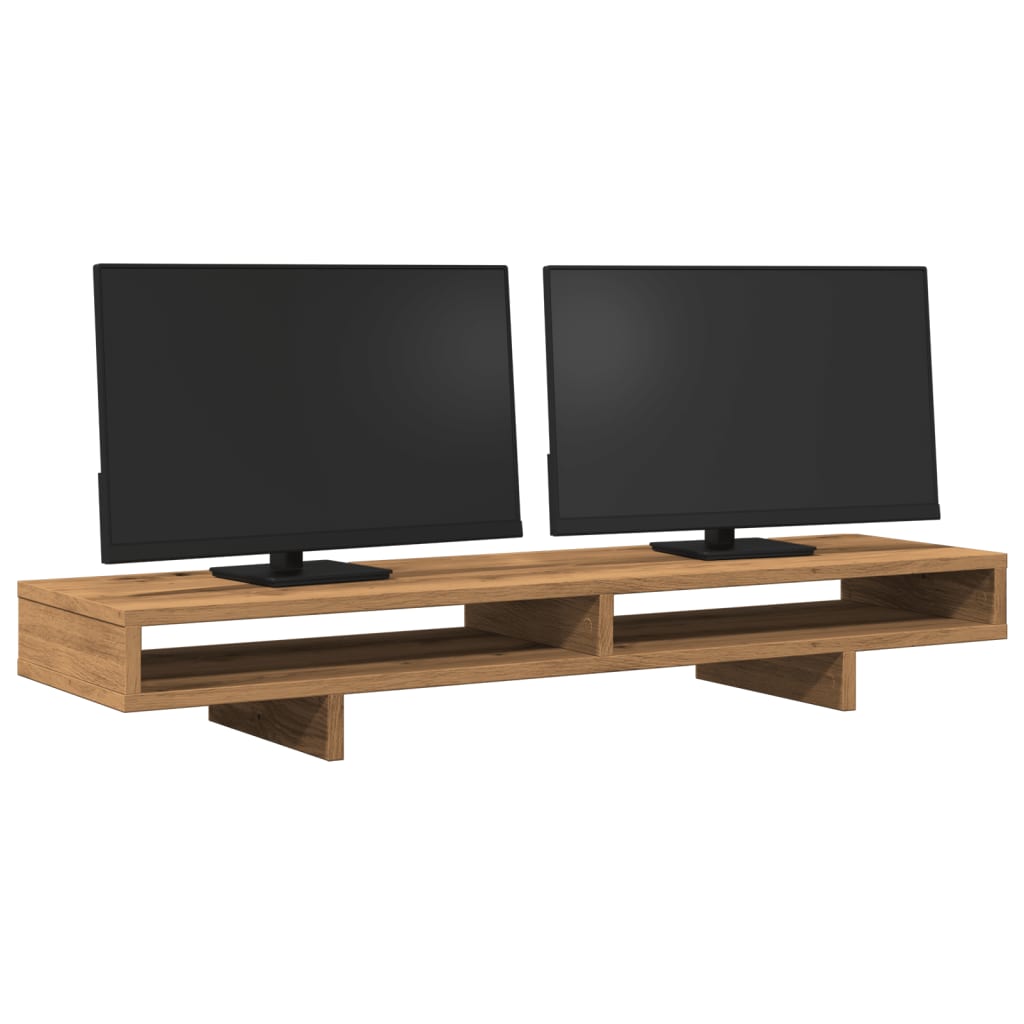 Monitorstandaard 100x27x15 cm bewerkt hout artisanaal eiken