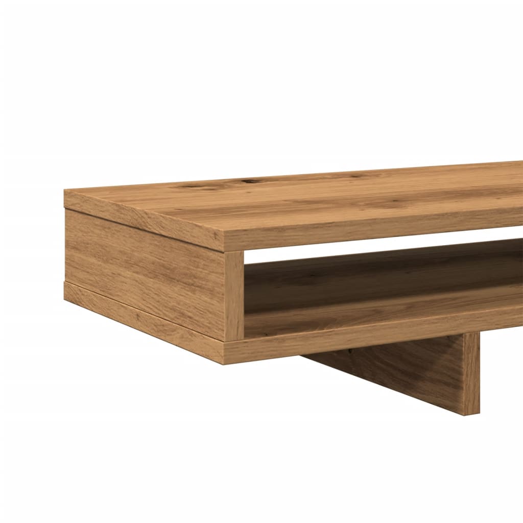 Monitorstandaard 100x27x15 cm bewerkt hout artisanaal eiken