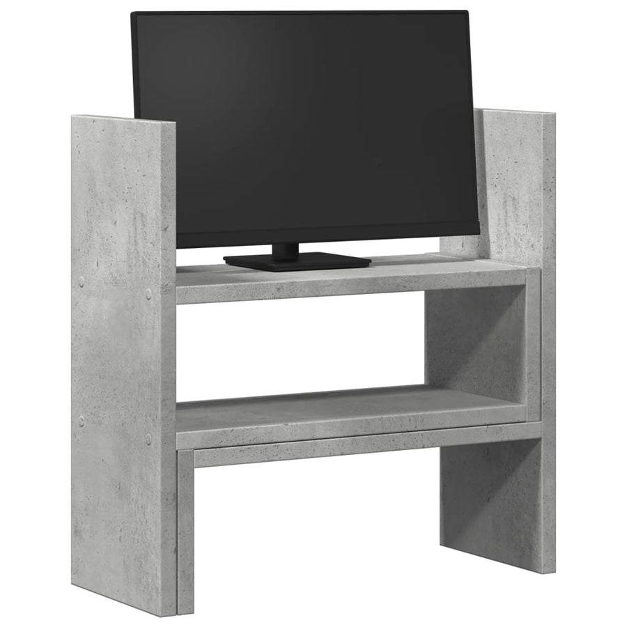 Bureau organiser 40x17x41 cm bewerkt hout betongrijs