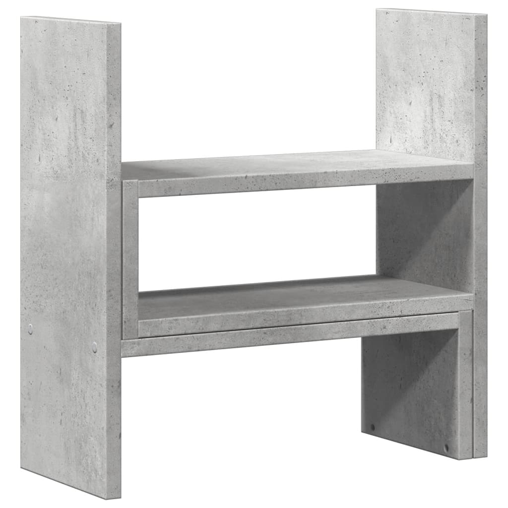 Bureau organiser 40x17x41 cm bewerkt hout betongrijs