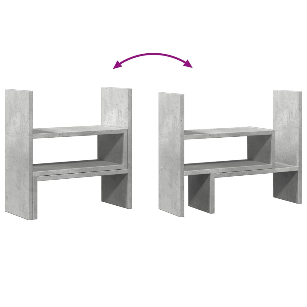 Bureau organiser 40x17x41 cm bewerkt hout betongrijs