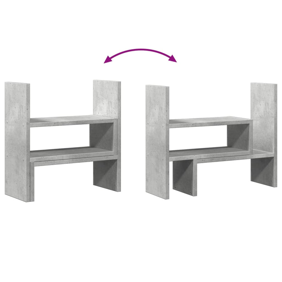 Bureau organiser 40x17x41 cm bewerkt hout betongrijs