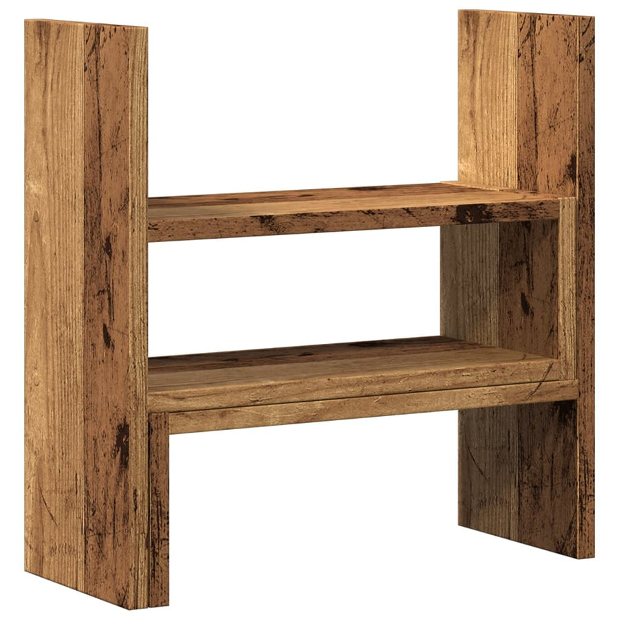 Bureau organiser 40x17x41 cm bewerkt hout oud houtkleurig