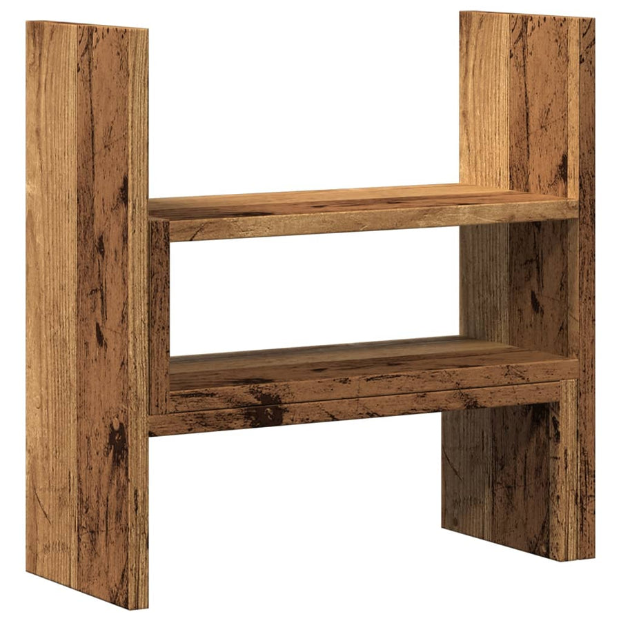 Bureau organiser 40x17x41 cm bewerkt hout oud houtkleurig