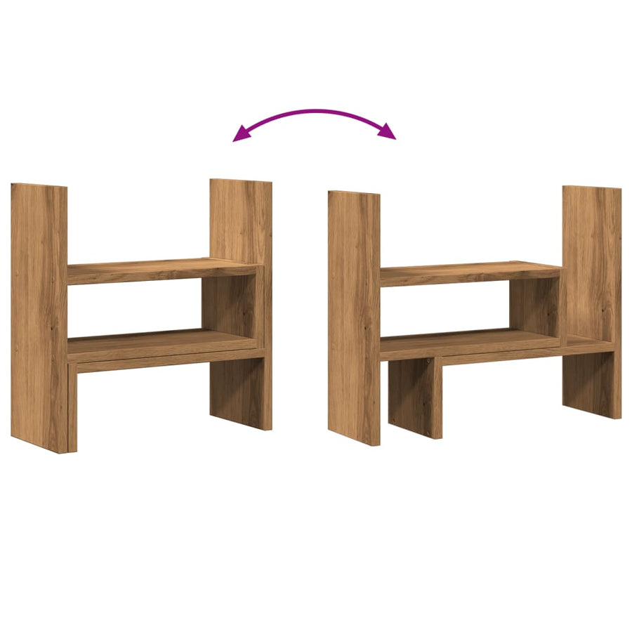 Bureau organiser 40x17x41 cm bewerkt hout artisanaal eiken