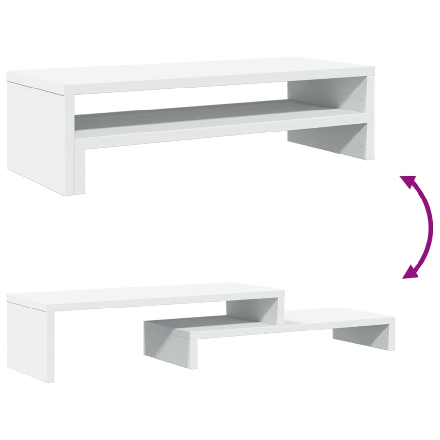 Monitorstandaard 54x22x15 cm bewerkt hout wit