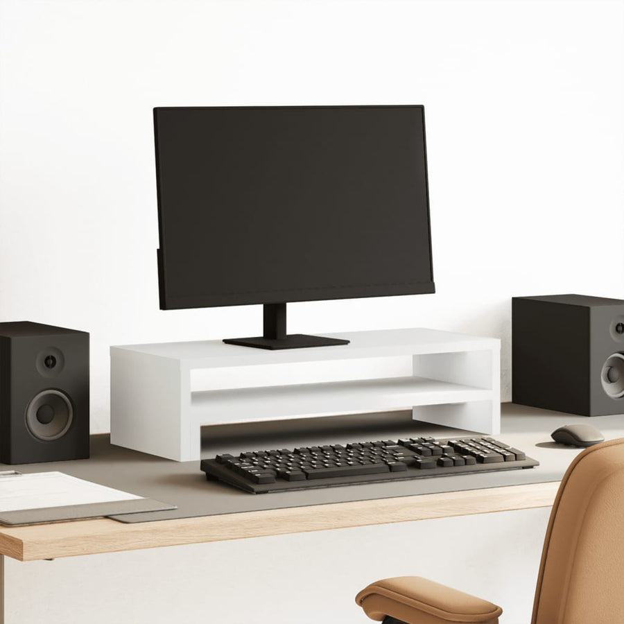Monitorstandaard 54x22x15 cm bewerkt hout wit