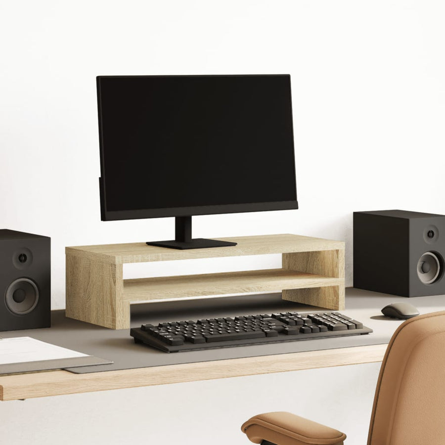 Monitorstandaard 54x22x15 cm bewerkt hout sonoma eikenkleurig