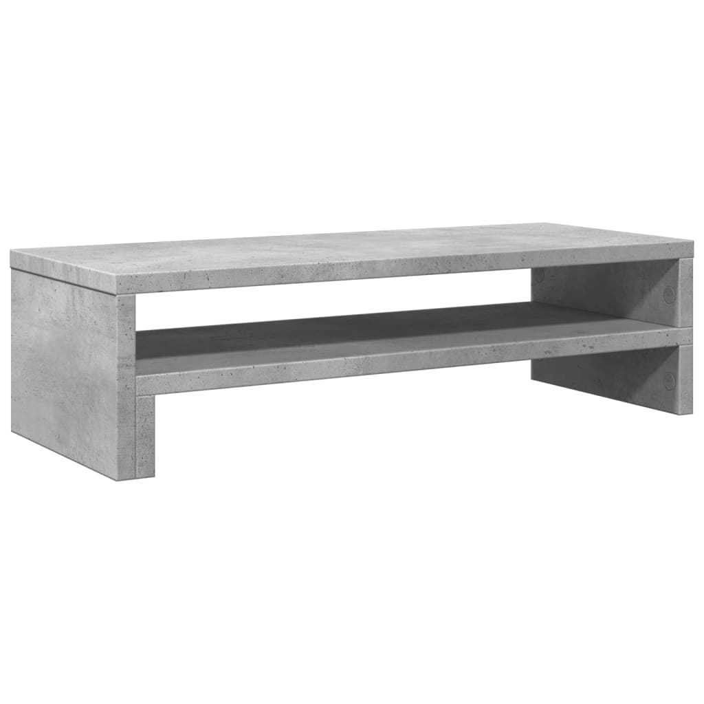 Monitorstandaard 54x22x15 cm bewerkt hout betongrijs