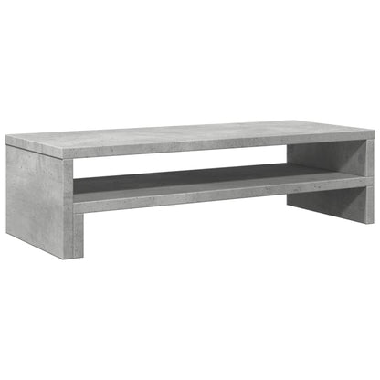 Monitorstandaard 54x22x15 cm bewerkt hout betongrijs