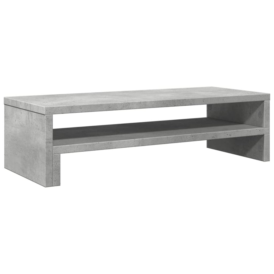 Monitorstandaard 54x22x15 cm bewerkt hout betongrijs