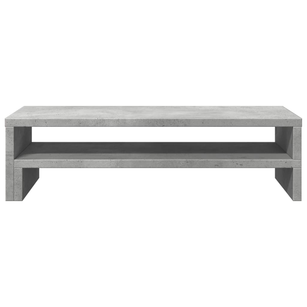 Monitorstandaard 54x22x15 cm bewerkt hout betongrijs