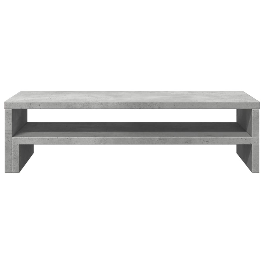 Monitorstandaard 54x22x15 cm bewerkt hout betongrijs