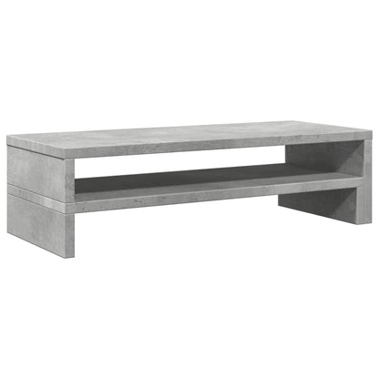 Monitorstandaard 54x22x15 cm bewerkt hout betongrijs
