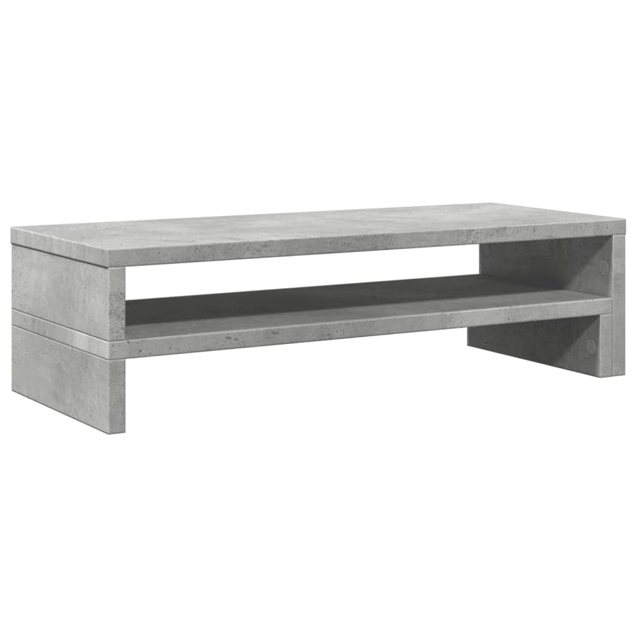 Monitorstandaard 54x22x15 cm bewerkt hout betongrijs