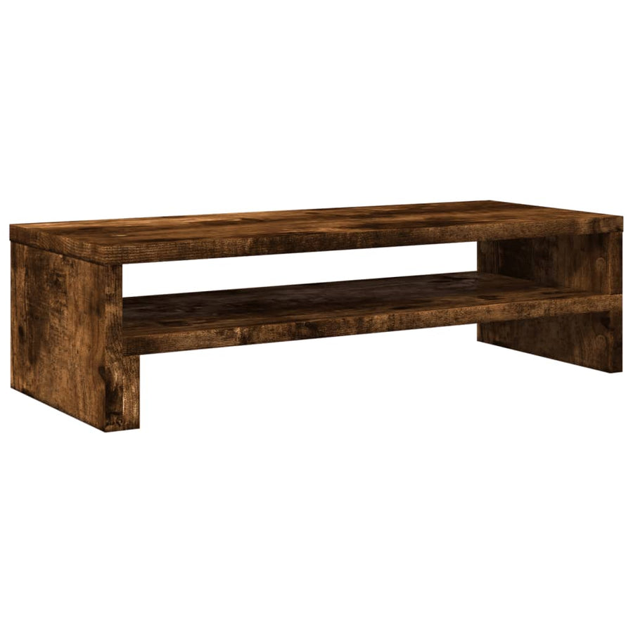 Monitorstandaard 54x22x15 cm bewerkt hout gerookt eikenkleurig