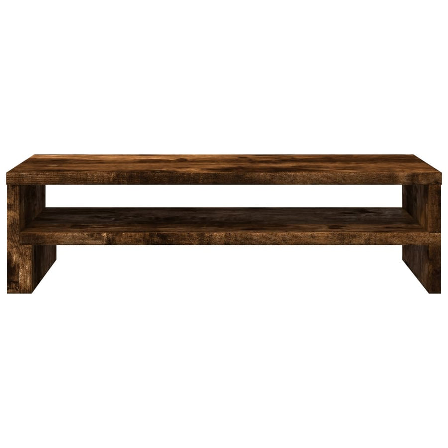 Monitorstandaard 54x22x15 cm bewerkt hout gerookt eikenkleurig
