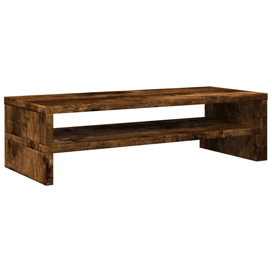 Monitorstandaard 54x22x15 cm bewerkt hout gerookt eikenkleurig