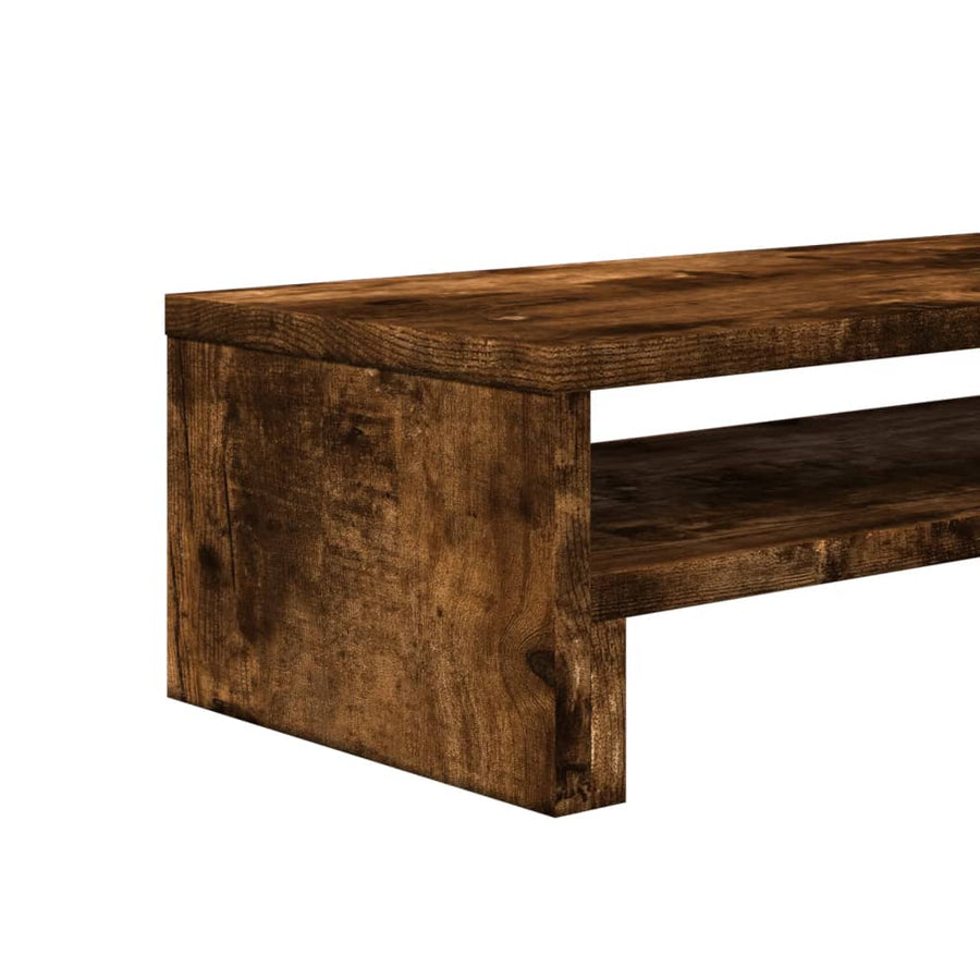 Monitorstandaard 54x22x15 cm bewerkt hout gerookt eikenkleurig