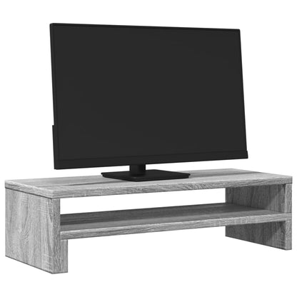 Monitorstandaard 54x22x15 cm bewerkt hout grijs sonoma eiken