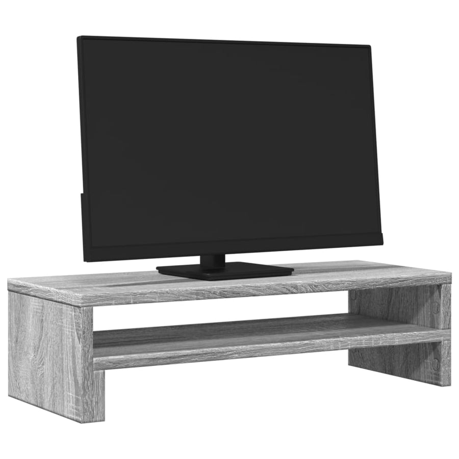 Monitorstandaard 54x22x15 cm bewerkt hout grijs sonoma eiken