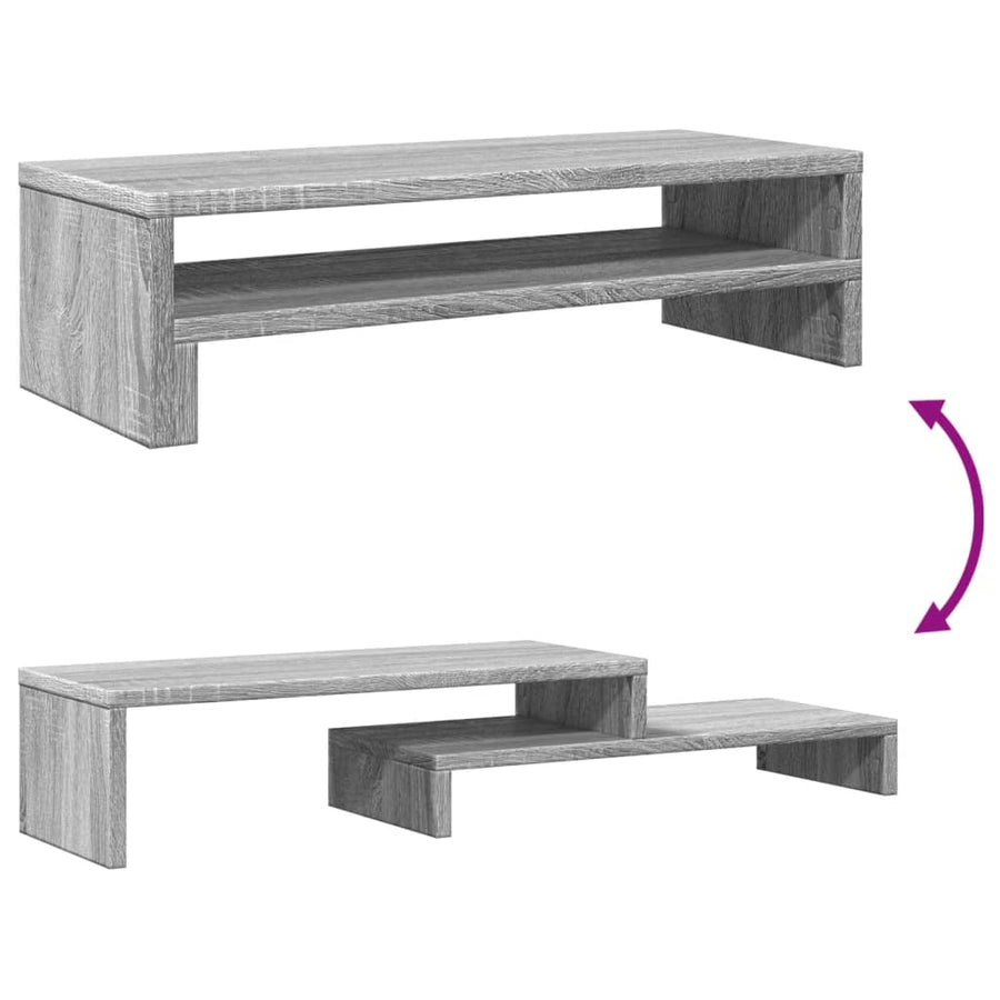 Monitorstandaard 54x22x15 cm bewerkt hout grijs sonoma eiken