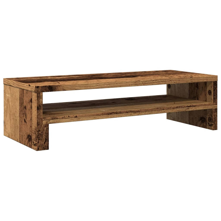 Monitorstandaard 54x22x15 cm bewerkt hout oud houtkleurig