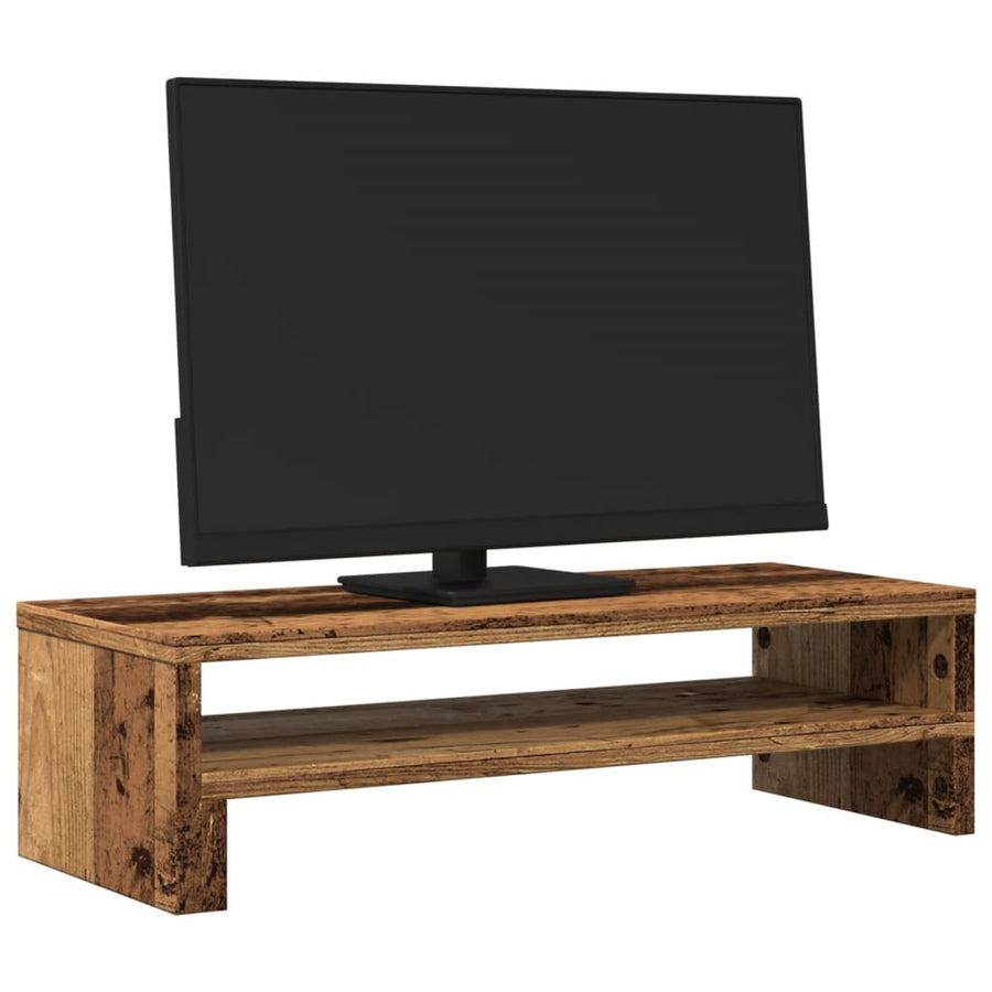 Monitorstandaard 54x22x15 cm bewerkt hout oud houtkleurig