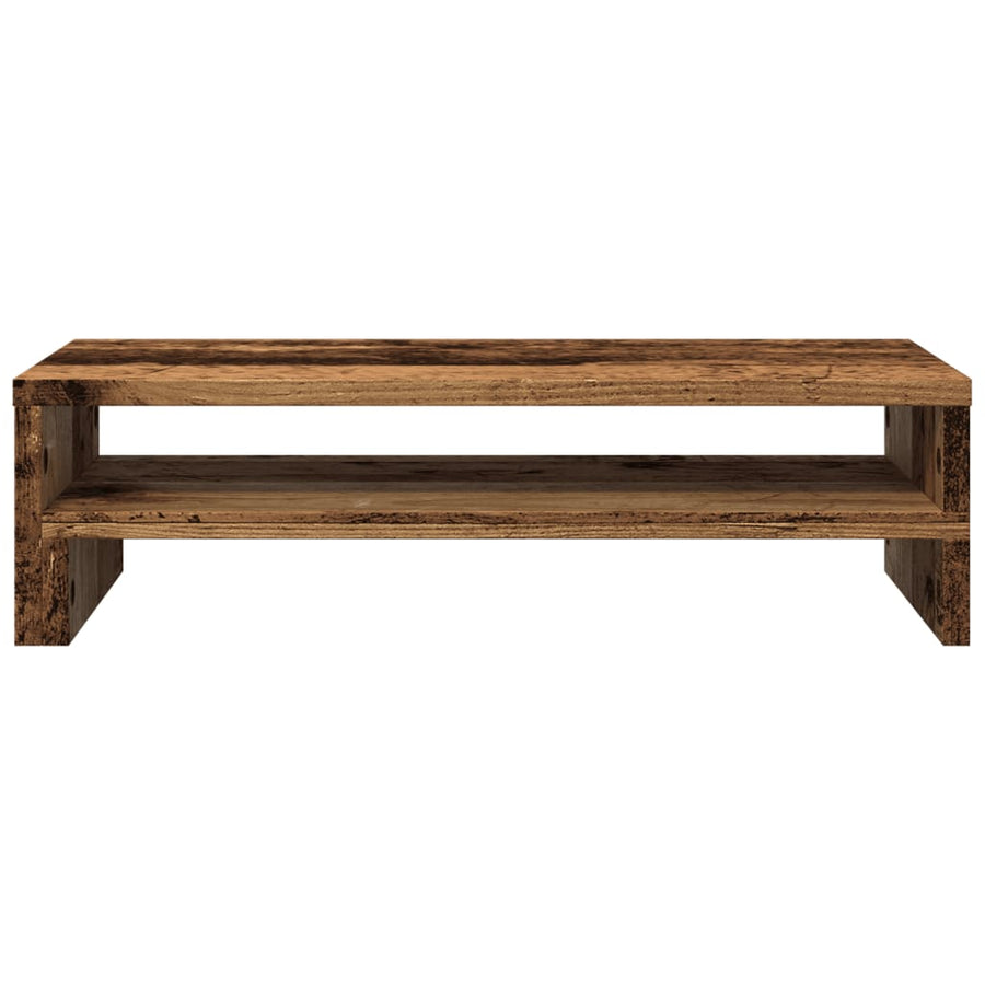 Monitorstandaard 54x22x15 cm bewerkt hout oud houtkleurig
