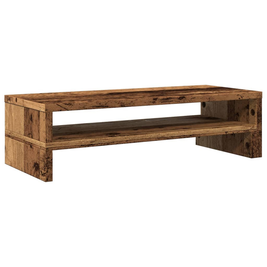 Monitorstandaard 54x22x15 cm bewerkt hout oud houtkleurig