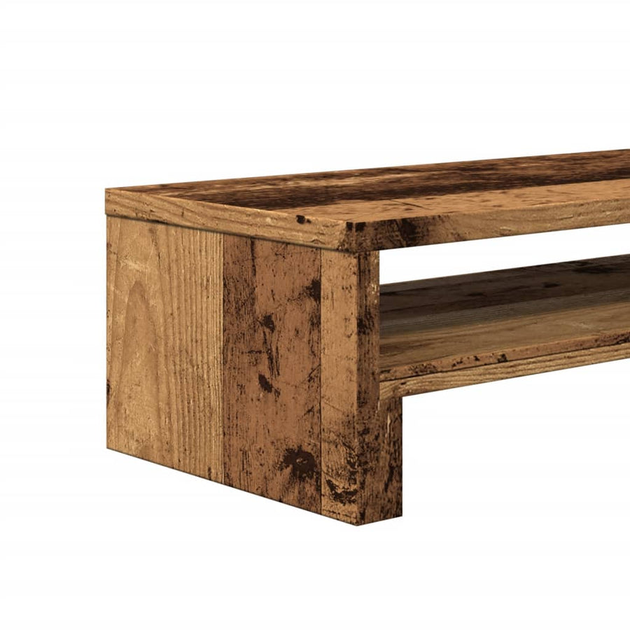 Monitorstandaard 54x22x15 cm bewerkt hout oud houtkleurig