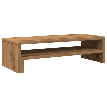 Monitorstandaard 54x22x15 cm bewerkt hout artisanaal eikenkleur