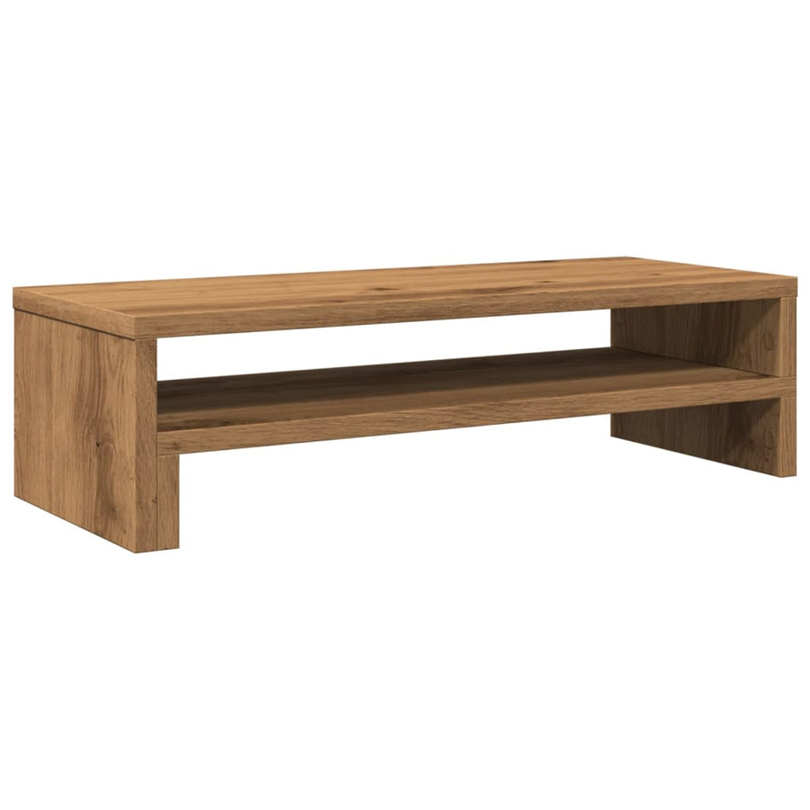 Monitorstandaard 54x22x15 cm bewerkt hout artisanaal eikenkleur
